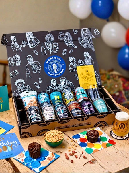 QWERTY Beer Box Happy Birthday Craft Lager Beer Gift Hamper (W12584) | £49