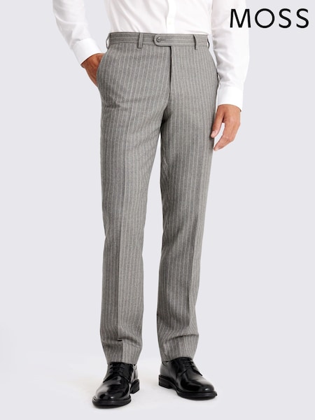 MOSS Grey Italian Tailored Fit Trousers (W12690) | £140