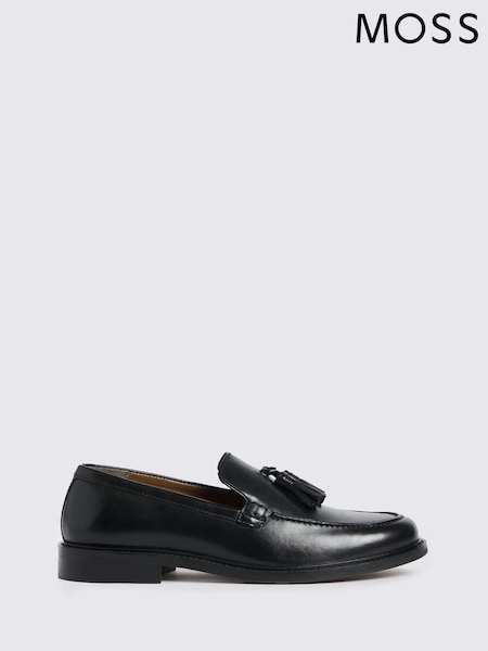 MOSS Black Finchley Leather Loafers (W12700) | £80