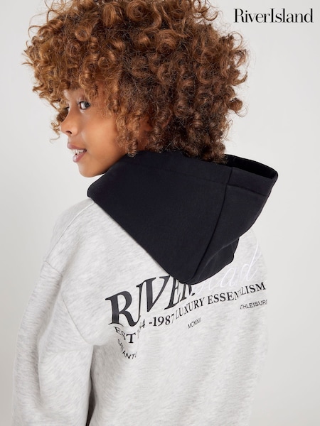 River Island Grey Colour Blocked Hoodie (W12851) | £20