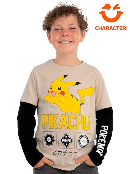 Character Natural Pokemon Pikachu Long Sleeve T-Shirt (W13001) | £15
