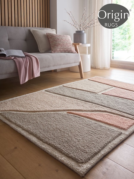Origin Rugs Pink or Grey Strata Rug (W13036) | £140 - £390