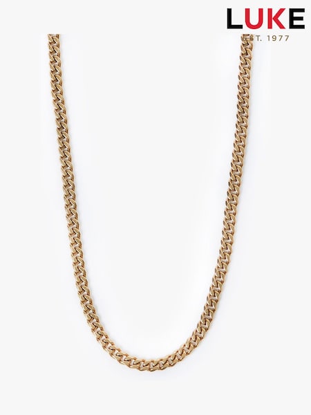 Luke 1977 Gold Plated Cuban Chain Necklace (W13258) | £40