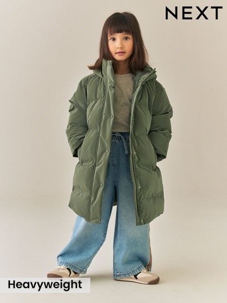 Khaki Green - Waterproof Faux Fur Lined Padded Coat (3-16yrs)