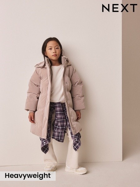 Light Pink - Waterproof Faux Fur Lined Padded Coat (3-16yrs)