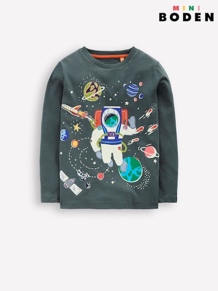 Boden Grey Long Sleeve Glow T-Shirt (W13552) | £17 - £19