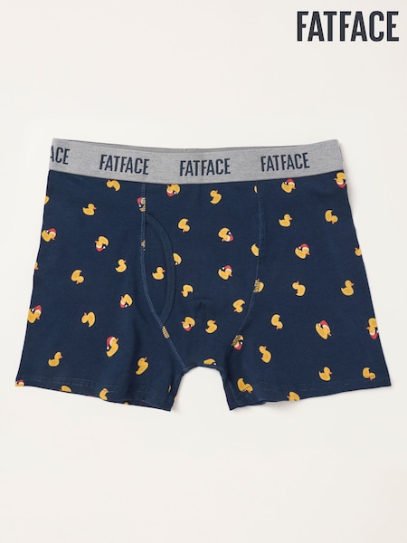 Navy - Regular Fatface Festive Rubber Duck Boxers