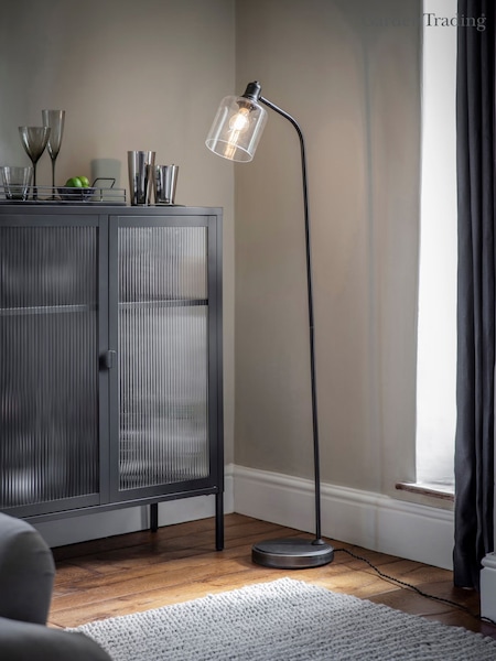 Garden Trading Black Hoxton Cylinder Floor Lamp (W13697) | £150