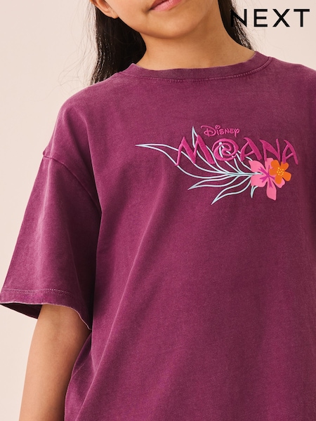 Purple Disney Moana - Oversized Graphic T-shirt (3-16yrs)