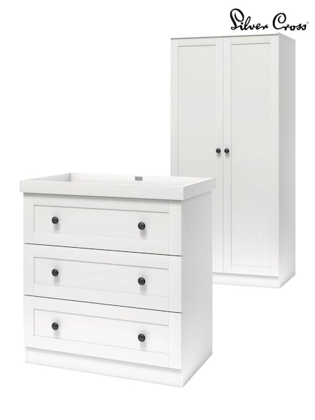 Silver Cross White Bromley Dresser and Wardrobe (W14082) | £600