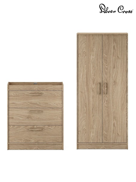 Silver Cross Brown Geneva Dresser and Wardrobe (W14096) | £645