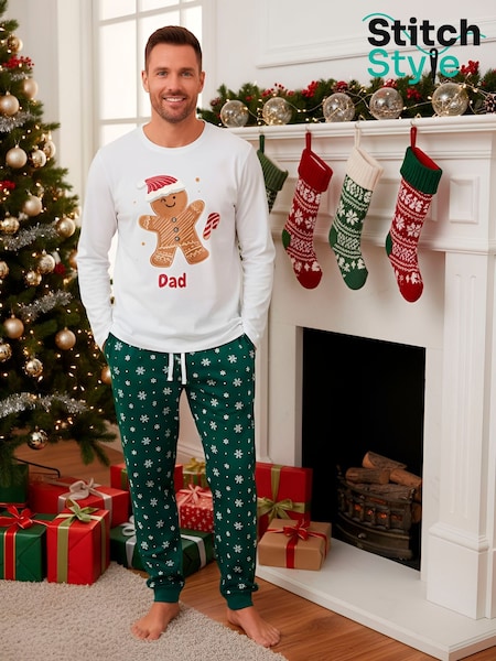 Personalised Men's Gingerbread Family Pyjamas by Stitch Style. (W14317) | £38
