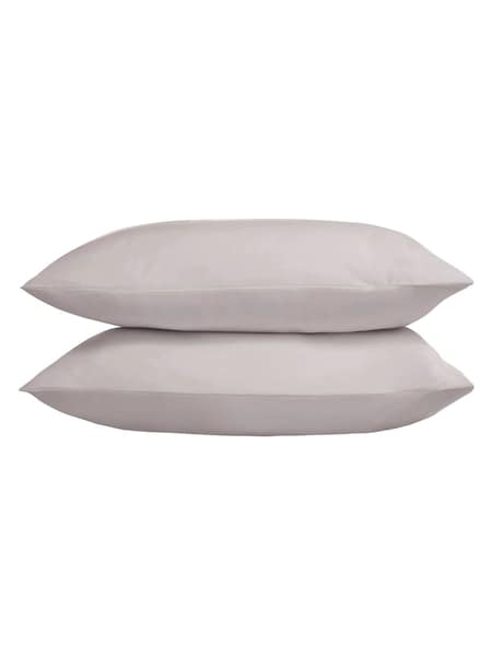 The Linen Consultancy Silver TLC 5 Star Hotel Concept 250TC Cotton Percale Stan Pillowcase Pair (W14424) | £20