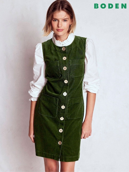 Boden Green Evelyn Cord Shift Dress (W14443) | £99