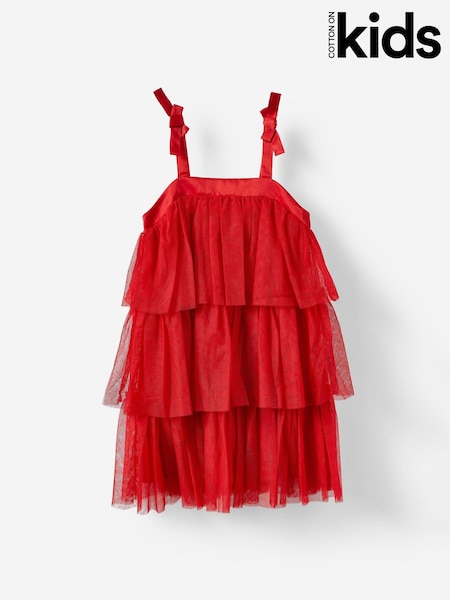 Cotton On Red Viola Tulle Dress (W14513) | £28