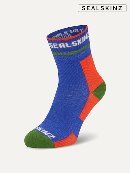 Sealskinz Blue Berney Waterproof All Weather Mid Length Socks (W14595) | £25
