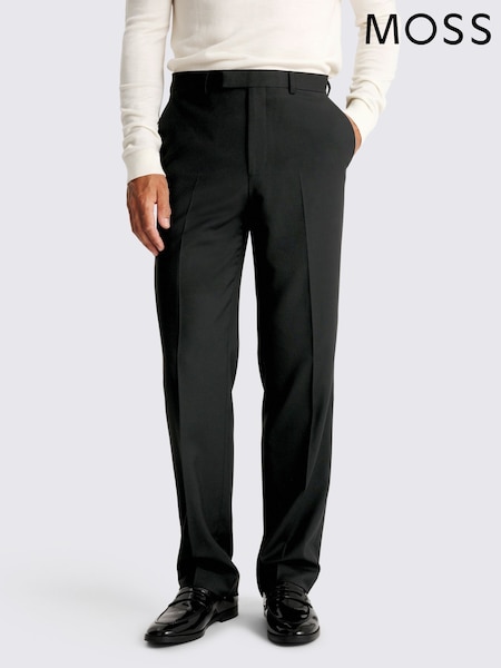 MOSS Black Relaxed Fit Dress Trousers (W14617) | £70