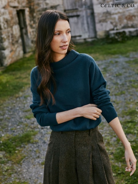 Celtic & Co. Blue Slim Boat Neck Jumper (W14660) | £105