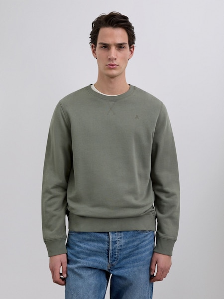 Scalpers Bottle Green Embroidered Skull Sweatshirt (W14679) | £90