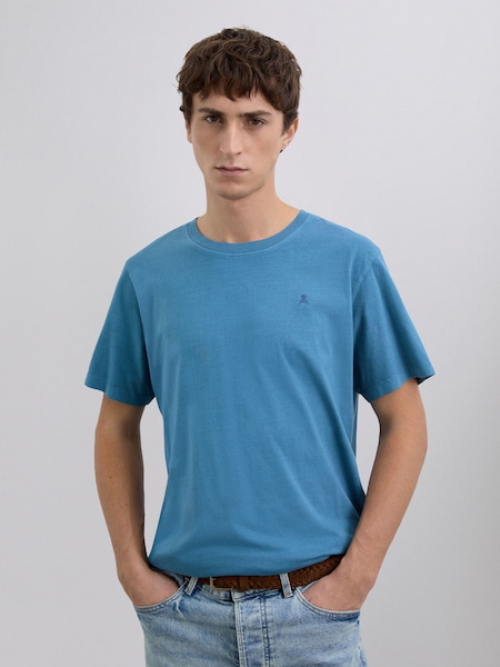 Scalpers Light Green Embroidered Skull T-Shirt (W14692) | £40