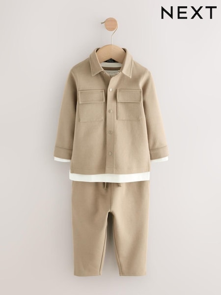 Tan Brown T-Shirt And Joggers Set 3 Piece (3mths-7yrs) (W14700) | £25 - £29