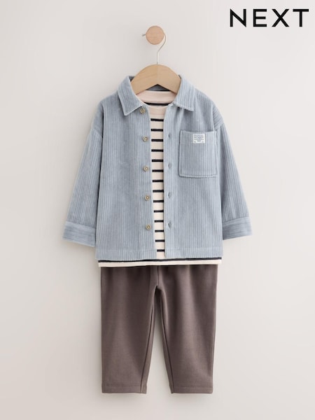 Blue Cord T-Shirt And Joggers Set 3 Piece (3mths-7yrs) (W14702) | £28 - £34
