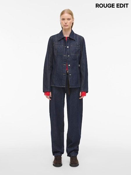 Rouge Edit Blue Long Sleeve Button Through Denim Shirt (W14712) | £75