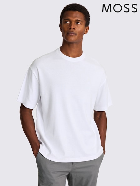 MOSS White Heavy Weight Crew Neck T-Shirt (W14755) | £22