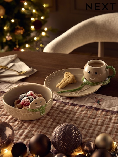 Set Of 3 Christmas Gingerbread Childrens Dining Set