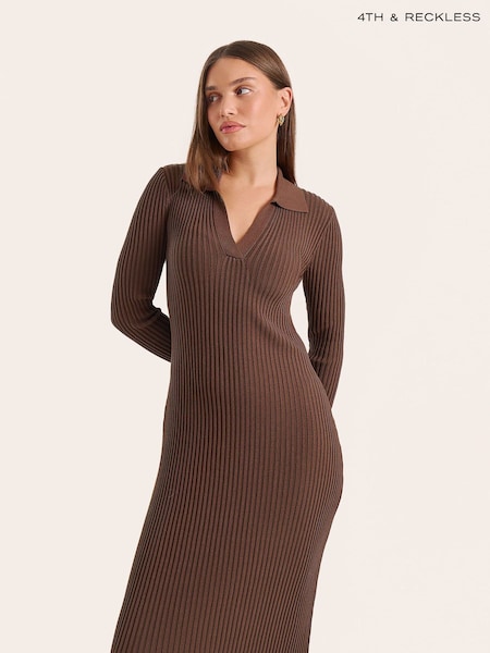4th & Reckless Brown Corey Dress (W14826) | £55