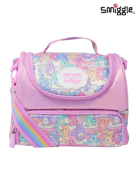 Smiggle Pink Care Bears Large Double Compartment Lunchbox With Strap (W14856) | £22