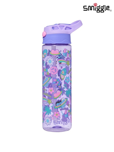Smiggle Purple All Stars Flip Top Plastic Drink Bottle 650Ml (W14858) | £12