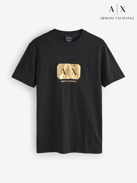 Armani Exchange Foil logo Black T-Shirt (W14967) | £55