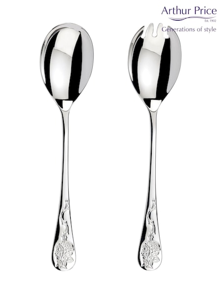 Arthur Price Silver Blackthorn Boxed Salad Serving Spoon & Fork (W15015) | £28