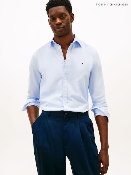Tommy Hilfiger Light Blue Flex Dobby Slim Fit Shirt (W15038) | £85