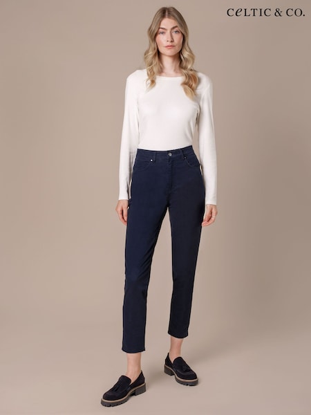 Celtic & Co Blue Stretch Twill Slim Leg Trousers (W15106) | £89