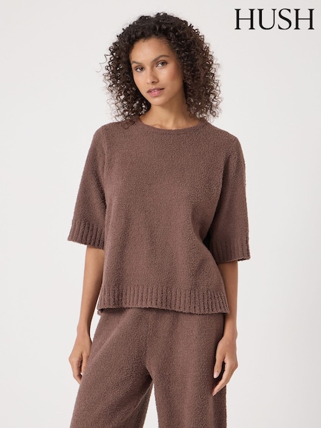 Hush Brown Supersoft Lux Short Sleeve Top (W15134) | £50