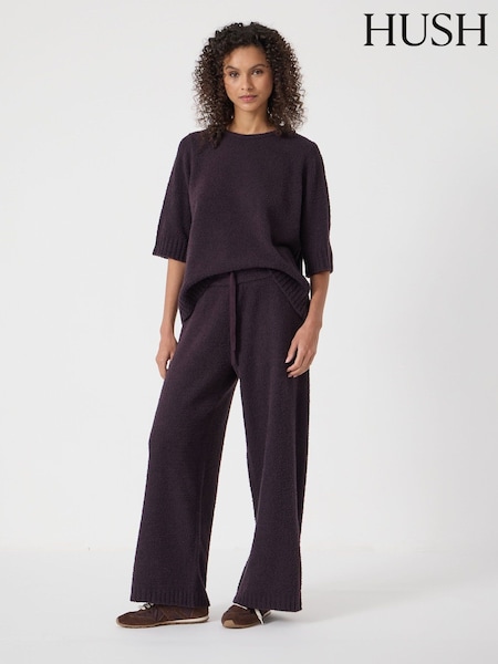 Hush Purple Supersoft Lux Wide Leg Trousers (W15137) | £50