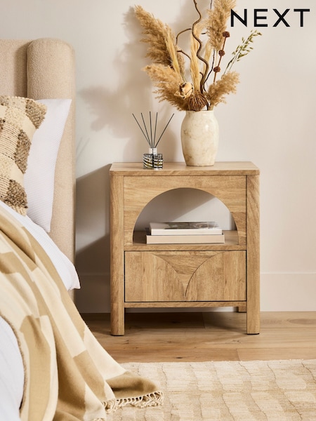 Arches Mango Effect Wide Bedside Table
