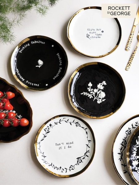 Rockett St George Set Of 4 Food Lovers Side Plates