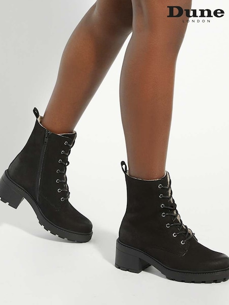 Dune London Black Plushy Ankle Boots (W15237) | £149