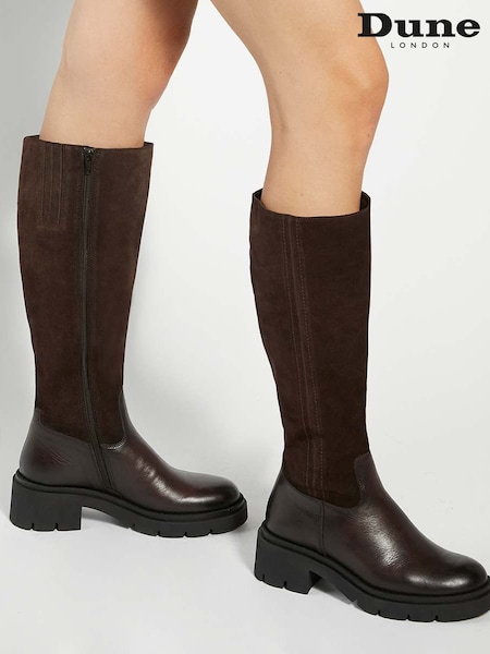 Dune London Brown Tallon Knee High Boots (W15239) | £189