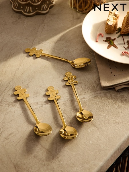 4 Piece Christmas Gingerbread Teaspoons