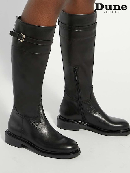 Dune London Black Tallas Knee High Boots (W15265) | £209