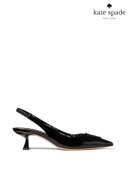 Lover Slingback Kitten Heel Black Shoes (W15290) | £250