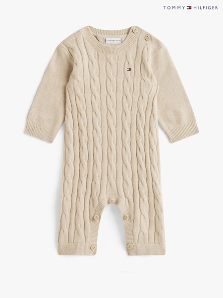 Tommy Hilfiger Brown Cable Knit Relaxed Bodysuit (W15347) | £65