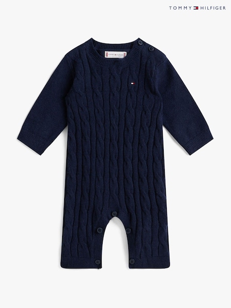 Tommy Hilfiger Blue Cable Knit Relaxed Bodysuit (W15354) | £65