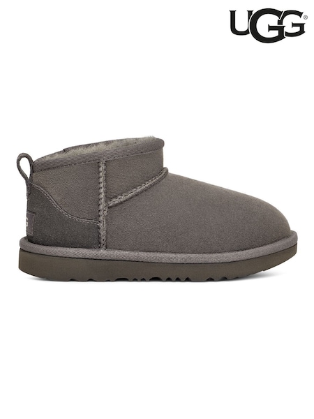 UGG Grey Kids Classic Ultra Mini Grey Shoes (W15417) | £95