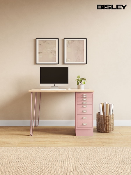 Bisley Palest Pink MultiDesk With Filing Cabinet Desktop (W15503) | £335