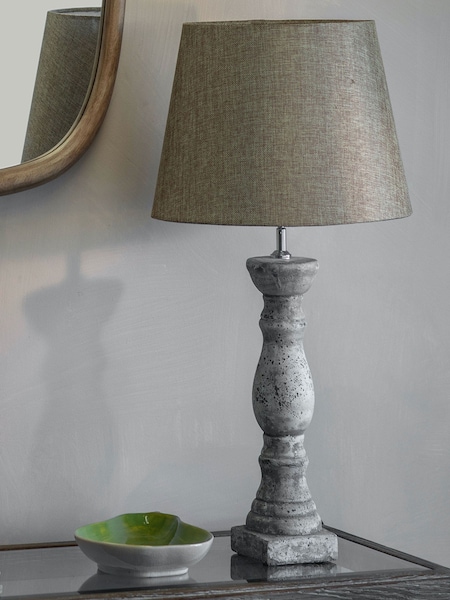 One.World Natural Birkdale Stone Balustrade Table Lamp (W15521) | £115